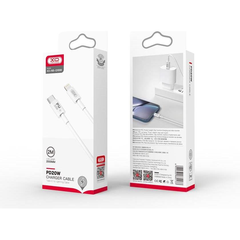Thumbnail - xO Kabel NB-Q189B PD USB-C - Lightning 2,0m 20W weiss (2 m, USB 3.2 Gen 1), USB Kabel