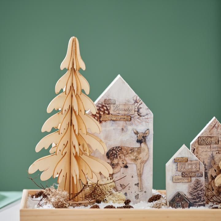 Produktbild VBS Holz-Steckmotiv "Tannenbaum", 2er-Set, je 7-tlg.