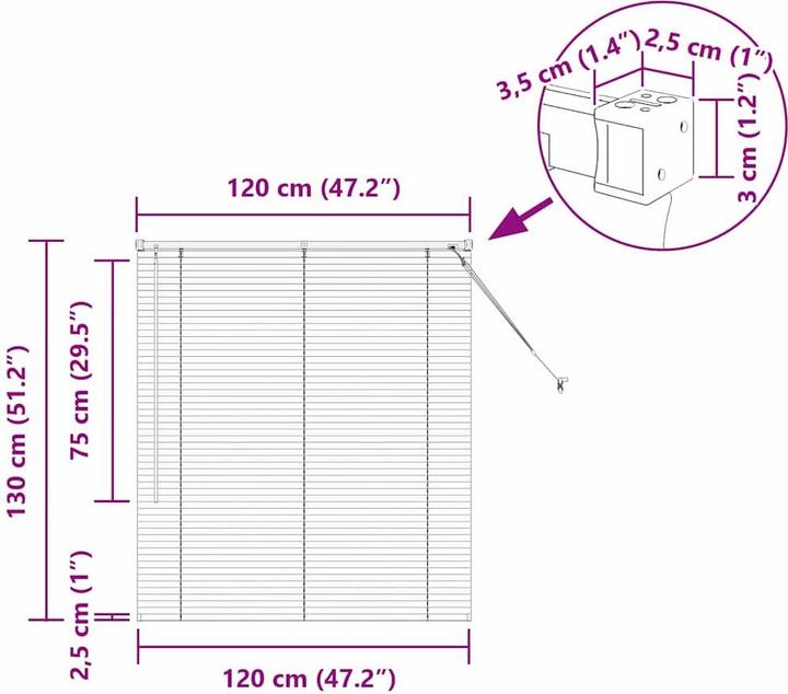 Produktbild vidaXL Balkenjalousien (130 x 120 cm)