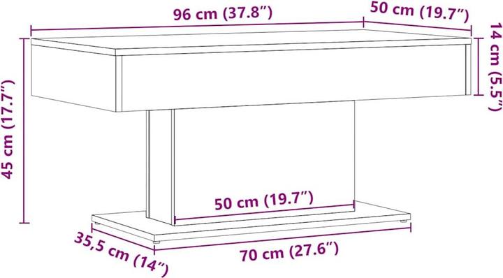 Image du produit vidaXL Couchtisch (50 x 96 x 45 cm)