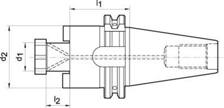 Produktbild Fortis Kombi Aufsteckfräserdorn SK 50 Dorn 40 mm Auskraglänge 50 mm