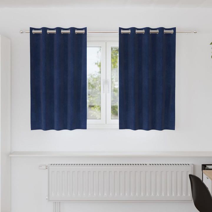 Immagine prodotto VidaXL Tende oscuranti con occhielli 2 pezzi Velluto blu scuro (140 x 140 cm)