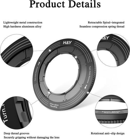 Image du produit H&Y Adaptateur REVORING 67-82mm pour filtres 82mm (Adaptateurs de filtre, 82 mm)