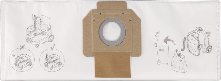Actual product image Makita Filter bag M 5-pack for VC4210M vacuum cleaner (5 x)