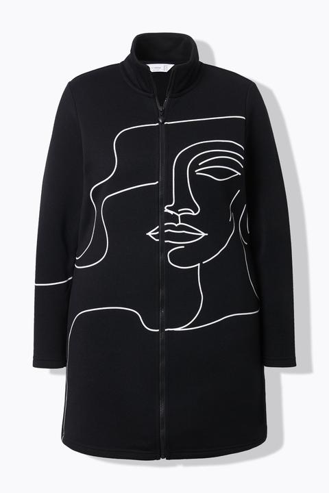 Produktbild Miamoda Strickfleece-Jacke, leicht tailliert, Lady-Print (44)