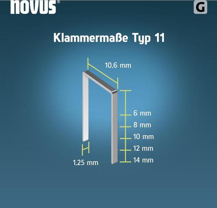 Productafbeelding Novus Platte krammen G 11 6mm 1200 stuks.