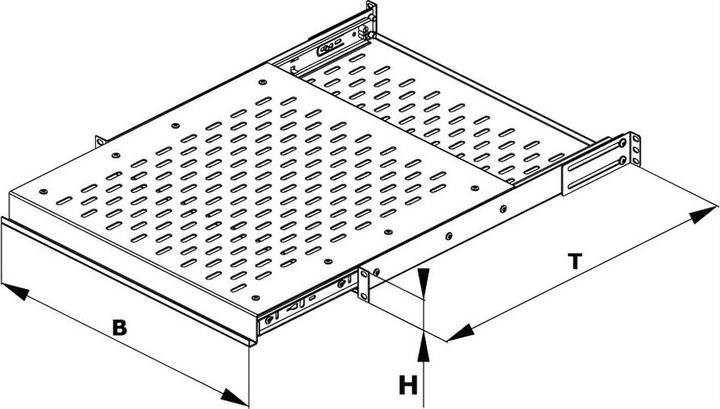 Immagine prodotto Conteg 19"-Fachboden ausziehbar, 435 x 450 mm, 25kg