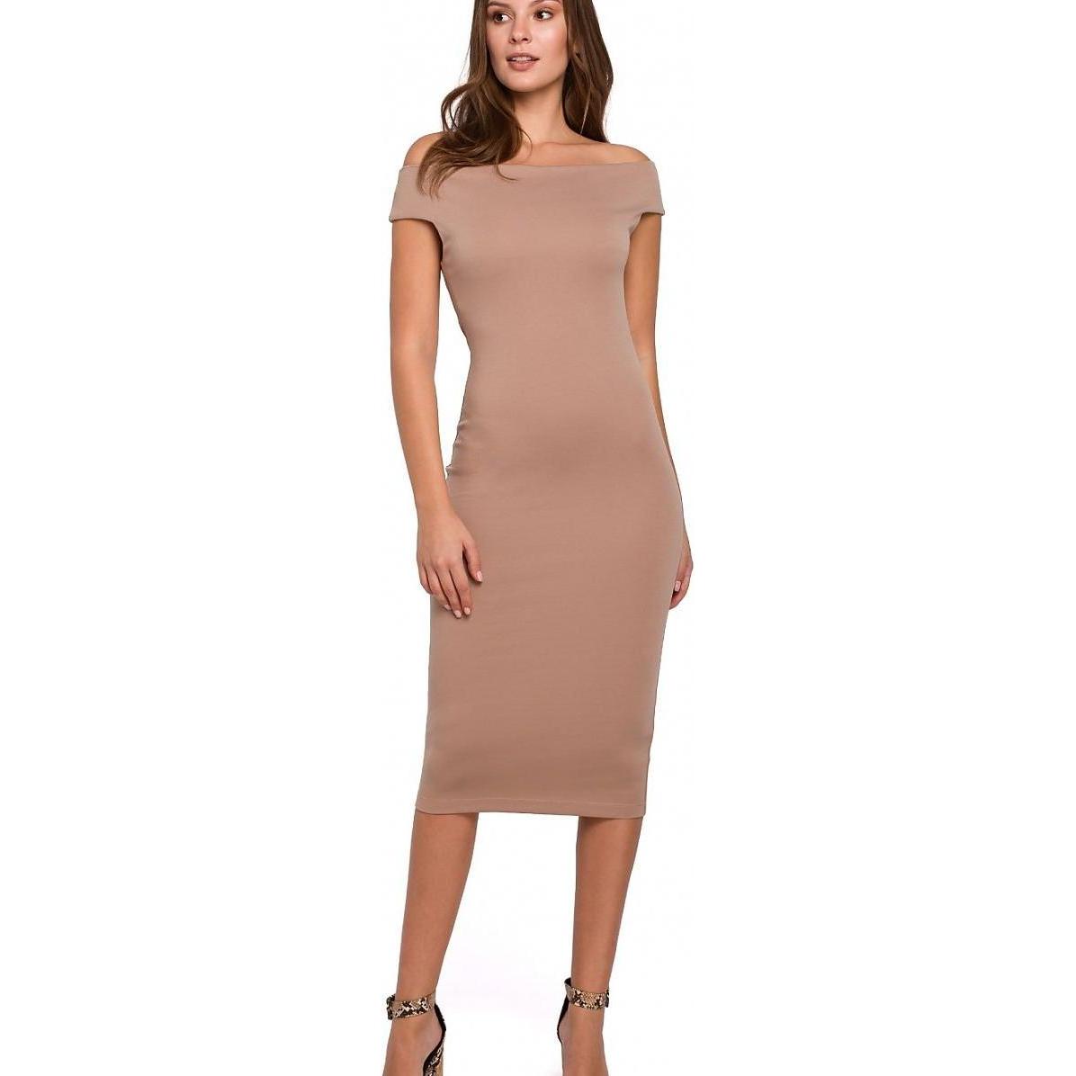 Makover, Damen, Kleider, Abendkleid, Beige, (XL)