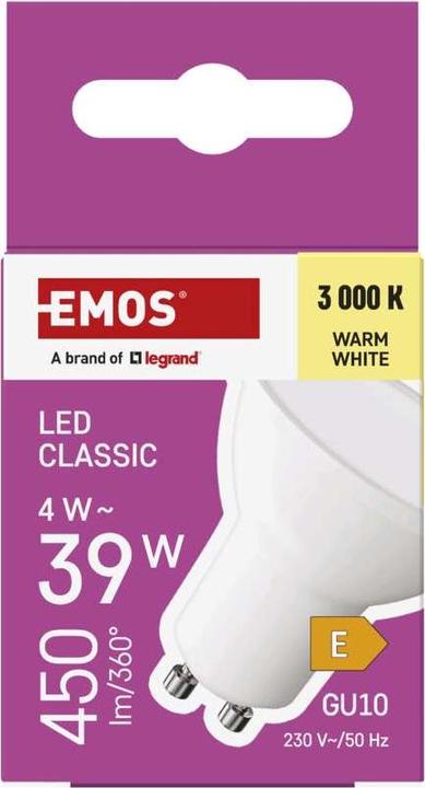 Immagine prodotto Emos Lampada LED classica (GU10, 4 W, 450 lm, 1 x, E)
