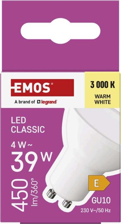Produktbild Emos LED Lampe Classic (GU10, 4 W, 450 lm, 1 x, E)