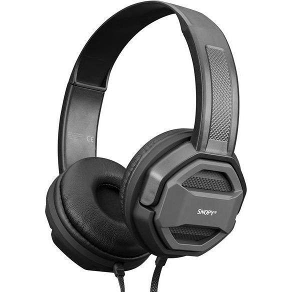 Grupo Erik Snopy Fejhallgató - SN-101 BONNY Grey (stereo, mikrofon, 3.5mm jack, 1m kábel, fekete-szürke) (Cablato), Cuffie, Nero, Grigio