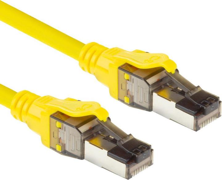 ACT Yellow 2 meter SFTP CAT8 patch cable snagless with RJ45 connectors (S/FTP, CAT8.1, 2 m)