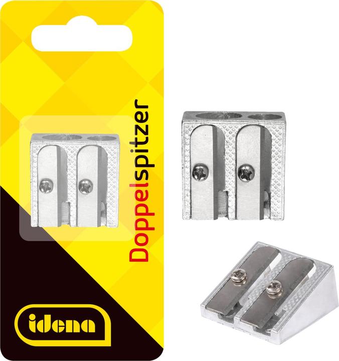 Actual product image Idena Double sharpener wedge shape metal