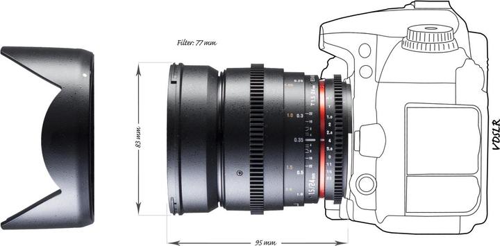 Image du produit Walimex 24/1,5 Vidéo DSLR Nikon F (Nikon F, APS-C / DX, Plein format, Micro Four Thirds)