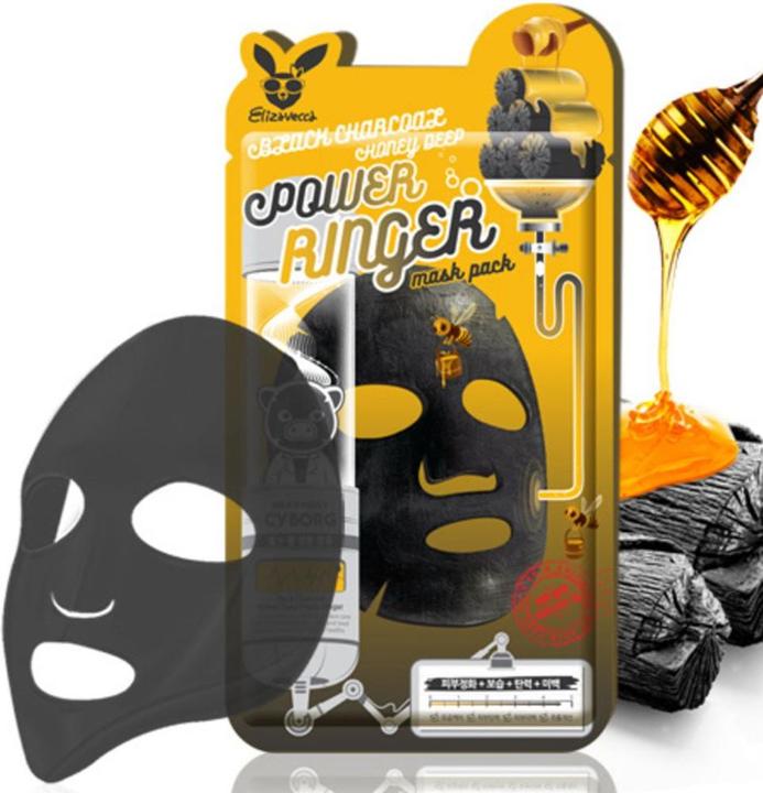 Actual product image Elizavecca Black Charcoal Honey Deep Power Ringer Mask Pack