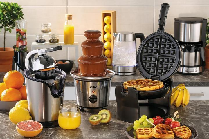 Actual product image Cilio Waffle iron, rotatable, black