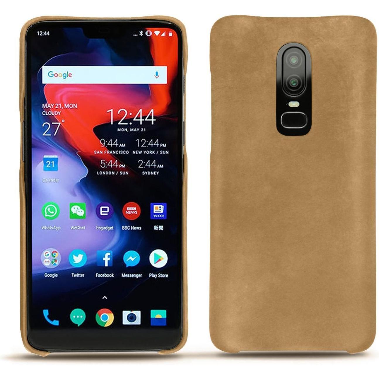Noreve Lederschutzhülle (OnePlus 6), Smartphone Hülle, Braun