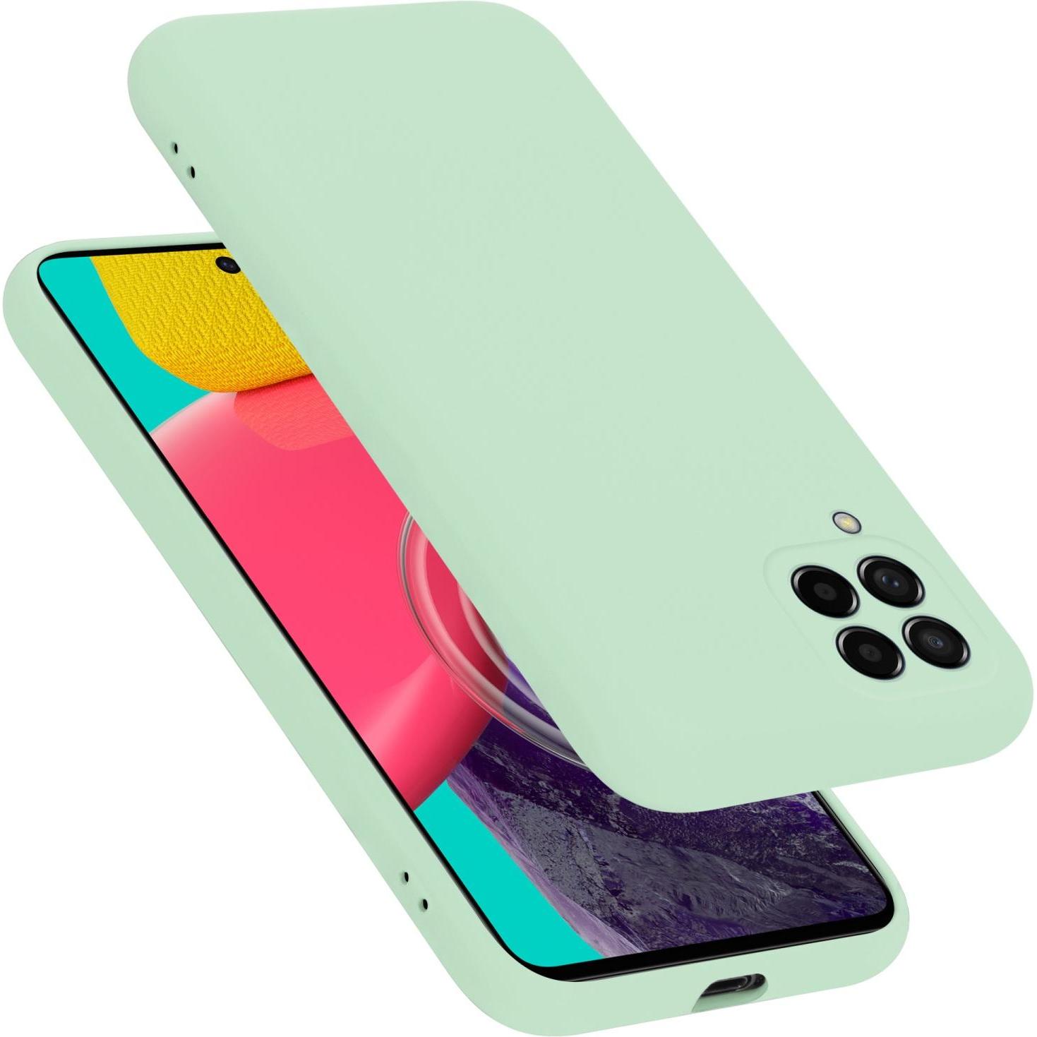 Cadorabo TPU Liquid Silicone Case Hülle für Samsung Galaxy M53 5G (Samsung Galaxy M53 5G), Smartphone Hülle, Grün