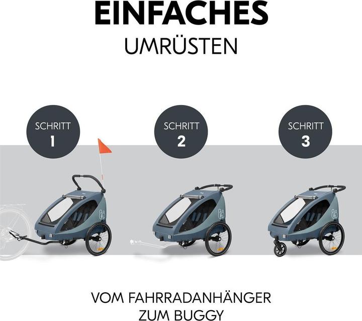 Produktbild Hauck 2in1 Fahrradanhänger Sparset Dryk Duo Plus