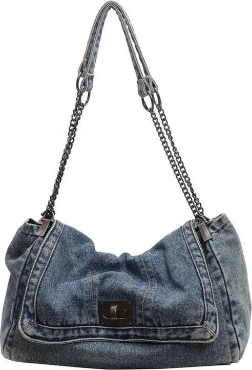Immagine prodotto Only-Bags.Store Kettenglied-Denim-Umhängetasche, Lässige Allzweck-Umhängetasche, Modische Allzweck-Einkaufstasche