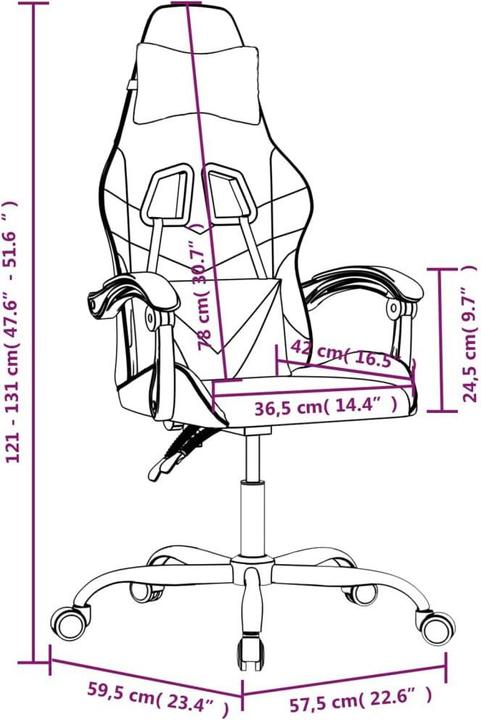 Produktbild vidaXL Gaming-Stuhl (44.50 - 54.50 cm)