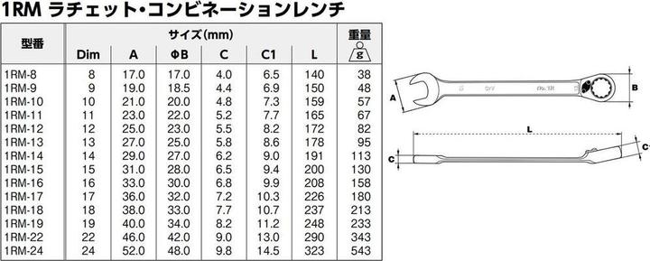 Actual product image Bahco Ratchet ring fork wrench 16mm (16 mm)