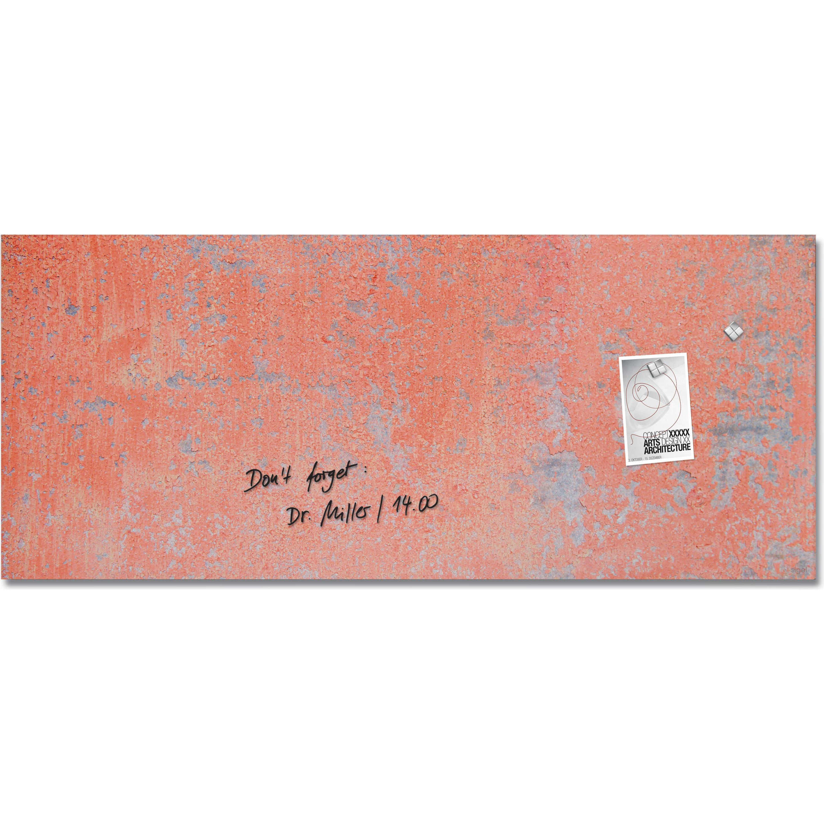 Sigel, Pinnwand, Glas-Magnetboard Artverum mit Design (Magnettafel, 130 x 55 cm)