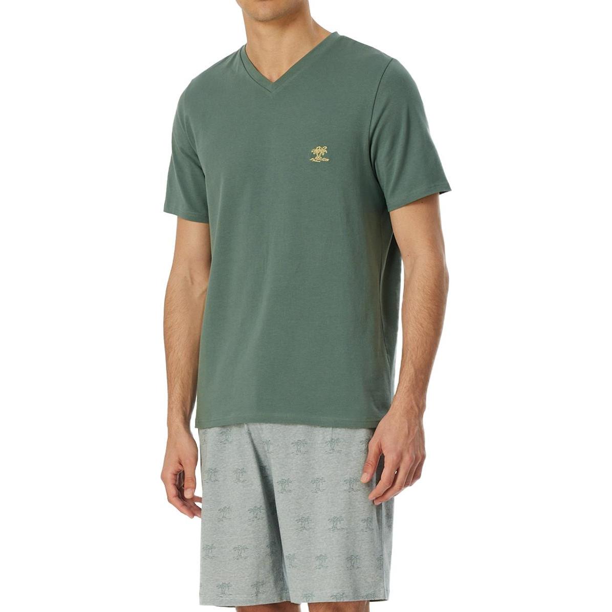 Schiesser, Herren, Pyjama, 95/5 Nightwear Schlafanzug, Grün, (52)