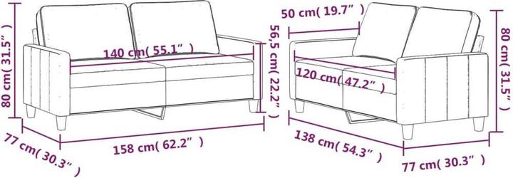 Produktbild vidaXL Sofagarnitur (2-Sitzer)