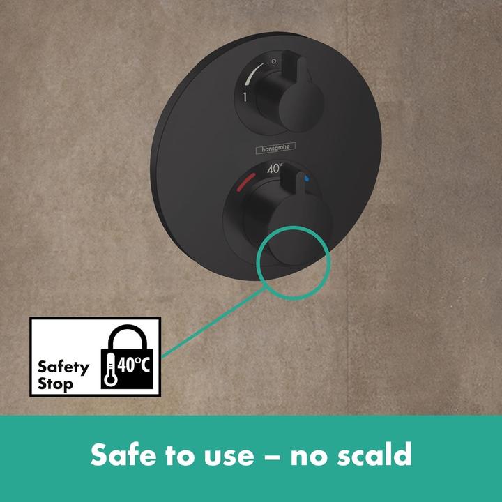 Produktbild hansgrohe HG Fertigmontageset ECOSTAT S f UP-Thermostat 2 Verbr mattschwarz