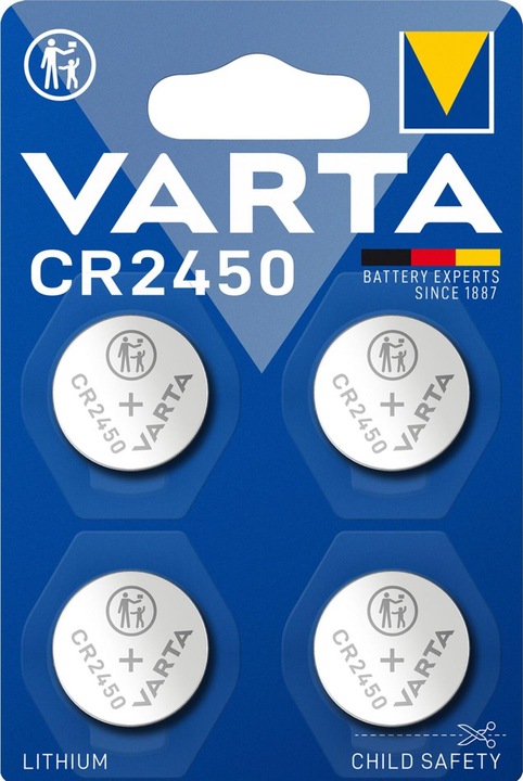 Produktbild Varta Batterie Knopfzelle CR2450 3V 570mAh Lithium 4St. (4 Stk., CR2450, 570 mAh)