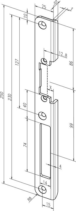 effeff Angle strike plates for Profix 2 electric strike (1 pcs.)