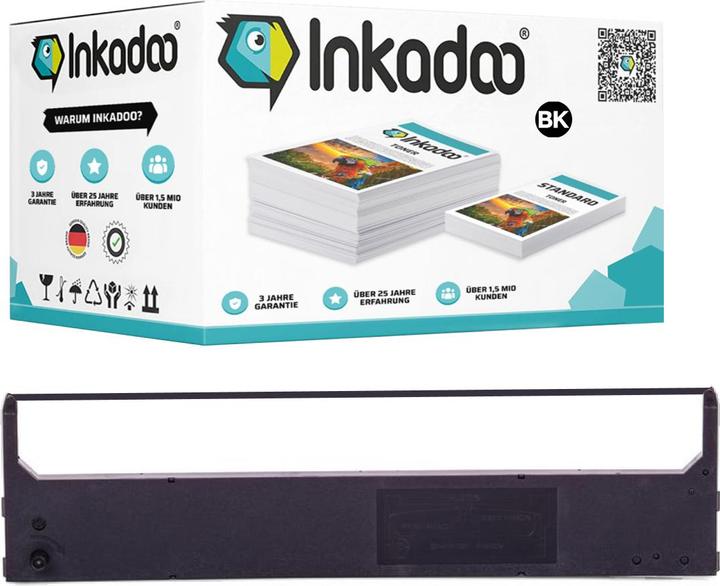 Image du produit Inkadoo Compatible avec Citizen 3000017 Ruban, noir, compatible avec 3 M H 286, Citizen 120 D, Citizen 12...