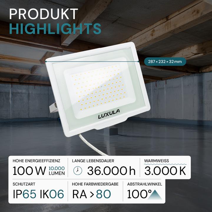 Actual product image Luxula LED floodlight (10000 lm, IP65)
