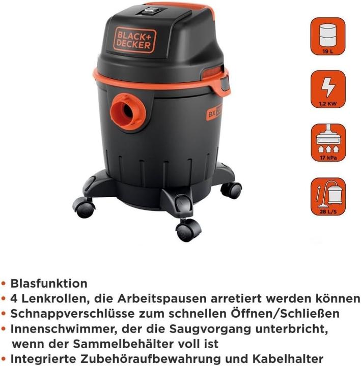 Immagine prodotto Black & Decker Nass und Trockensauger BXVC20PE (Aspirapolvere a umido e a secco)
