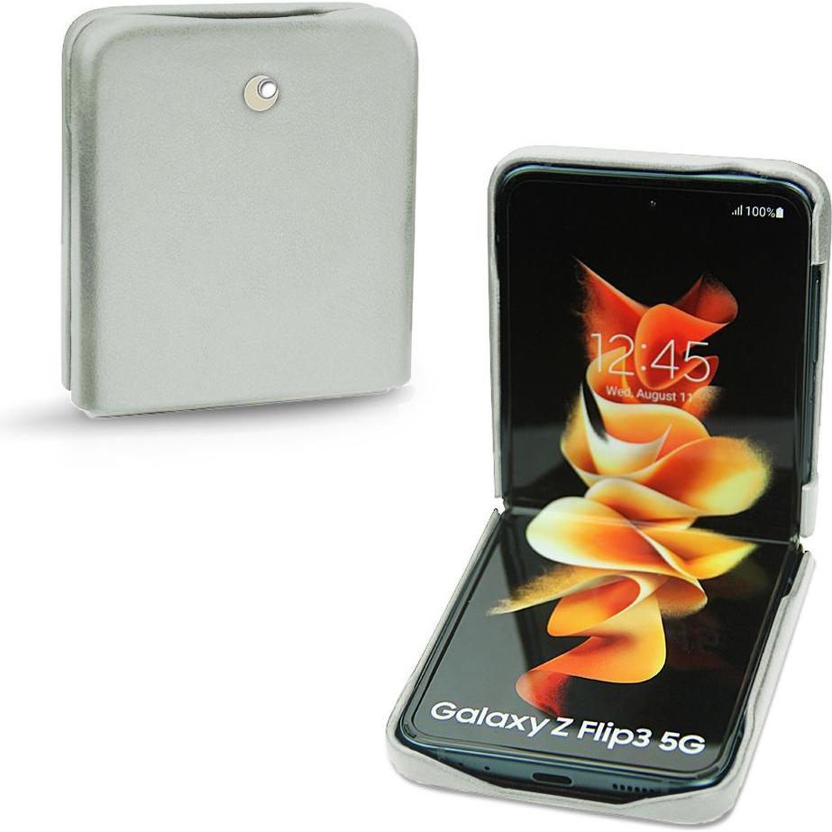 Noreve Lederschutzhülle (Samsung Galaxy Z Flip3), Smartphone Hülle, Grau