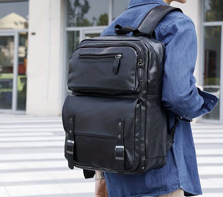 Immagine prodotto Only-Bags.Store Elegante borsa per laptop da 15,6 in similpelle, zaino business per uomo, zaino da viaggio