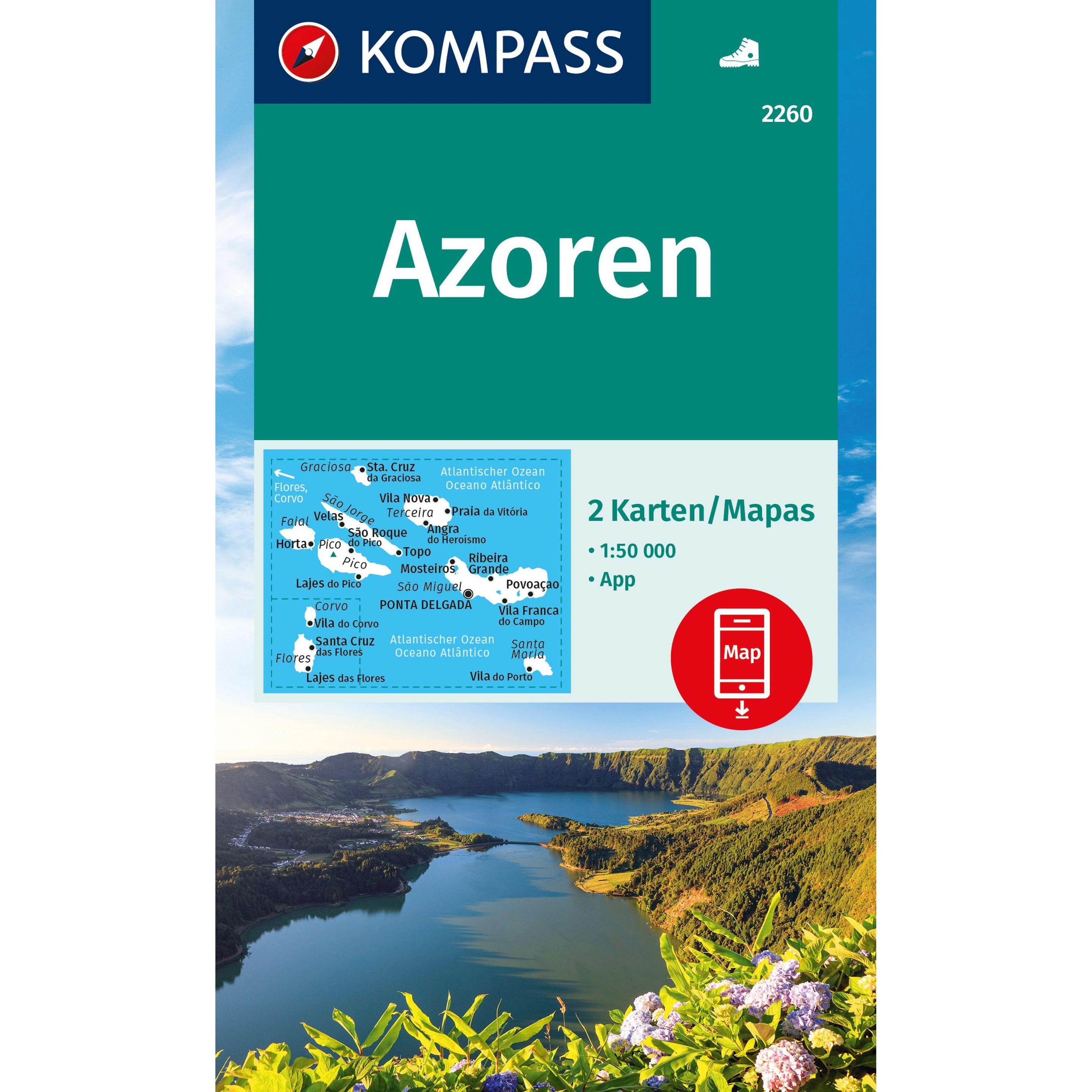 Wanderkarten-Set 2260 Azoren (2 Karten) 1:50.000, Landkarte