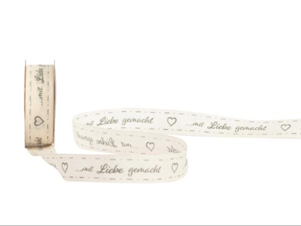 Produktbild Spyk Geschenkband...mit Liebe gemacht 16 mm x 4 m, Crème (1x)