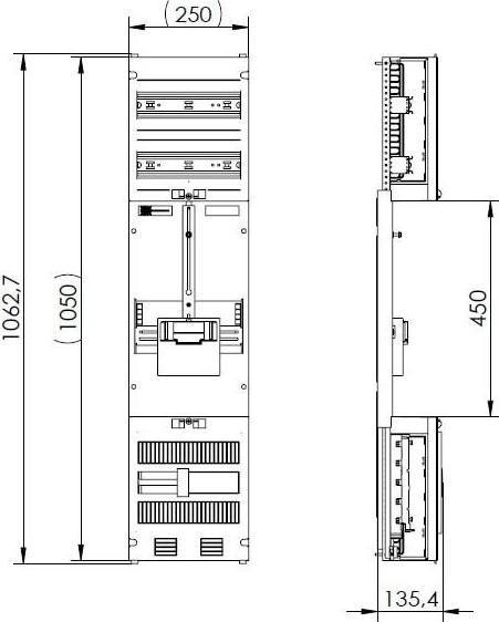 Produktbild ABN Z17001 Zählerfeld 3P 1Z o.V./B. Schienen