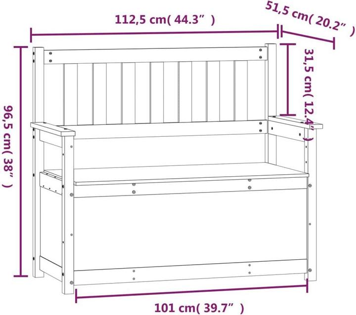 Image du produit vidaXL Sitzbank (112.50 cm)