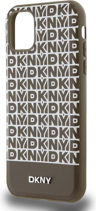 Actual product image DKNY PU Leather Repeat Pattern Bottom Stripe MagSafe Case for iPhone 11 Brown (Apple iPhone 11)