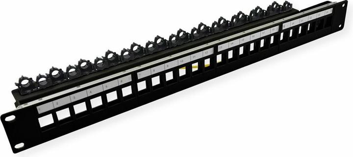 Actual product image Roline 19" Keystone module rack, empty, 24P. shielded