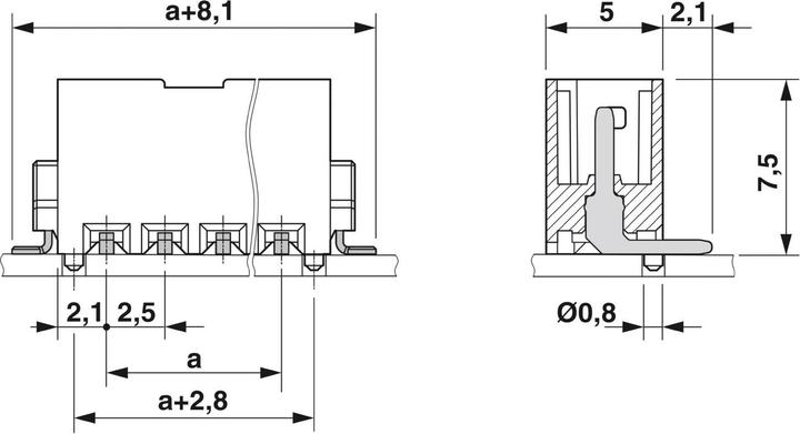 Produktbild Phoenix Contact Stiftgehäuse-Platine Polzahl Gesamt 5 Rastermass: 2.5 mm 1778722 400 St.