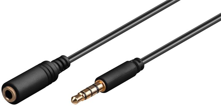 Goobay Rallonge casque et audio AUX, 4 pôles 3,5 mm slim, CU (2 m, Câble AUX)