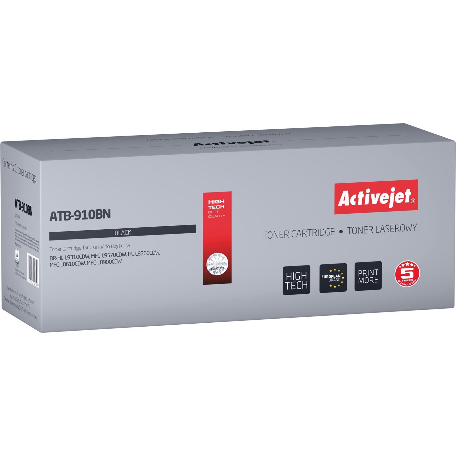 Activejet, Toner, ATB-910BN Toner (Ersatztoner Brother TN-910BK Supreme 9000 Seiten schwarz)