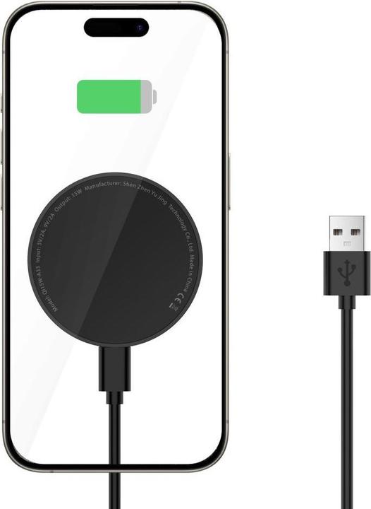 Produktbild Tech-Protect QI15W-A33 inductive charger with MagSafe and stand with USB-A / USB-C cable - black (15 W)