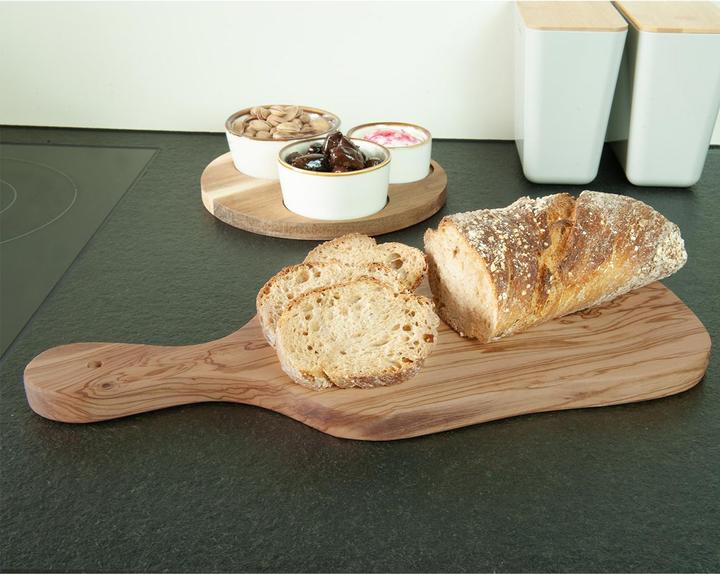 Actual product image Natura Punto Wooden board, cutting board irregular shape with handle, ca 39x18x2cm