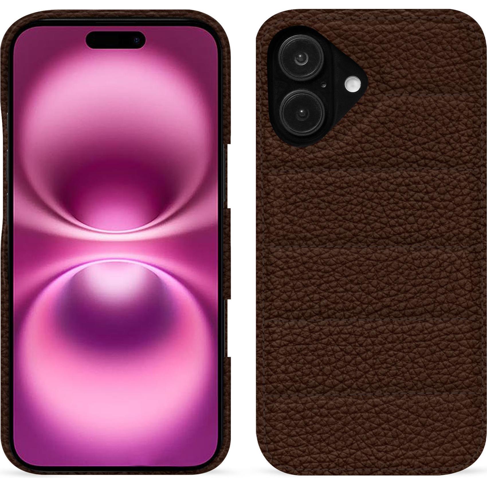 Noreve Lederschutzhülle (Apple iPhone 16 Plus), Smartphone Hülle, Braun