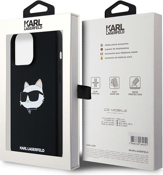 Produktbild Karl Lagerfeld KLHMP15LSCHPPLK iPhone 15 Pro 6.1" czarny/black hardcase Silicone Choupette Head MagS (Apple iPhone 15 Pro)